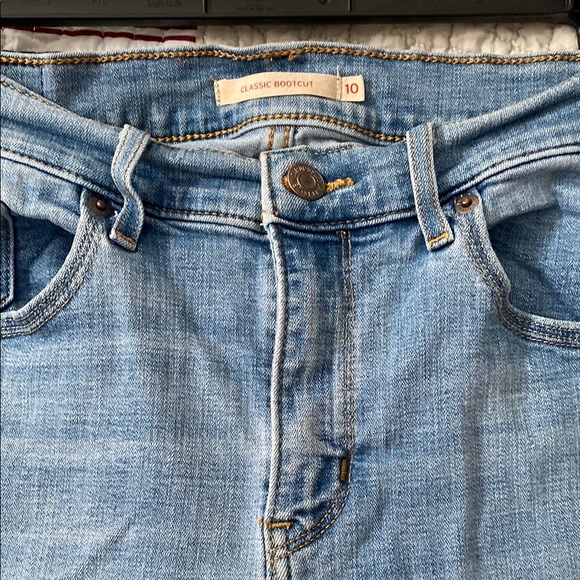 Blue Flare Wide Leg Jeans with Distressed Look - Picture 3 of 5